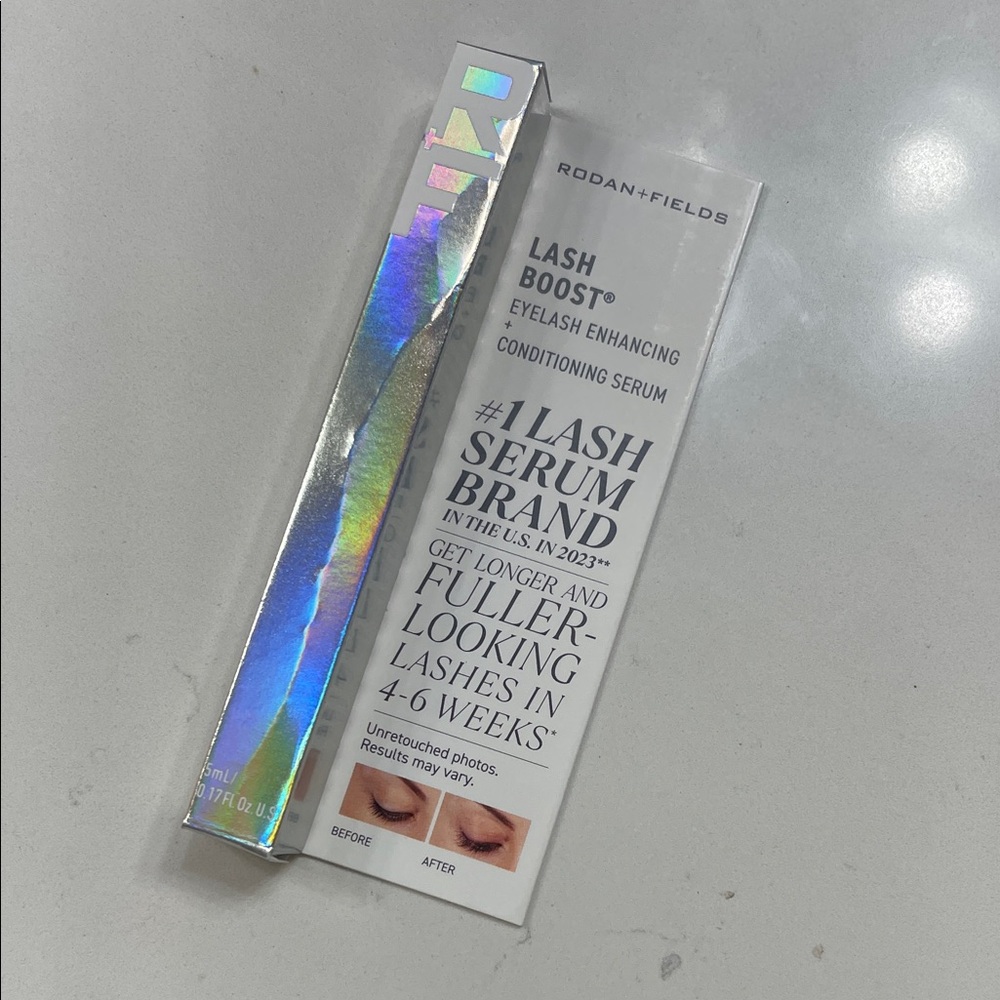 Rodan + Fields Lash Boost Serum with Holographic Silver Packaging